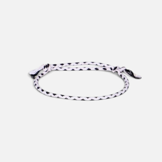 Cotton Bracelet (White & Dark blue)