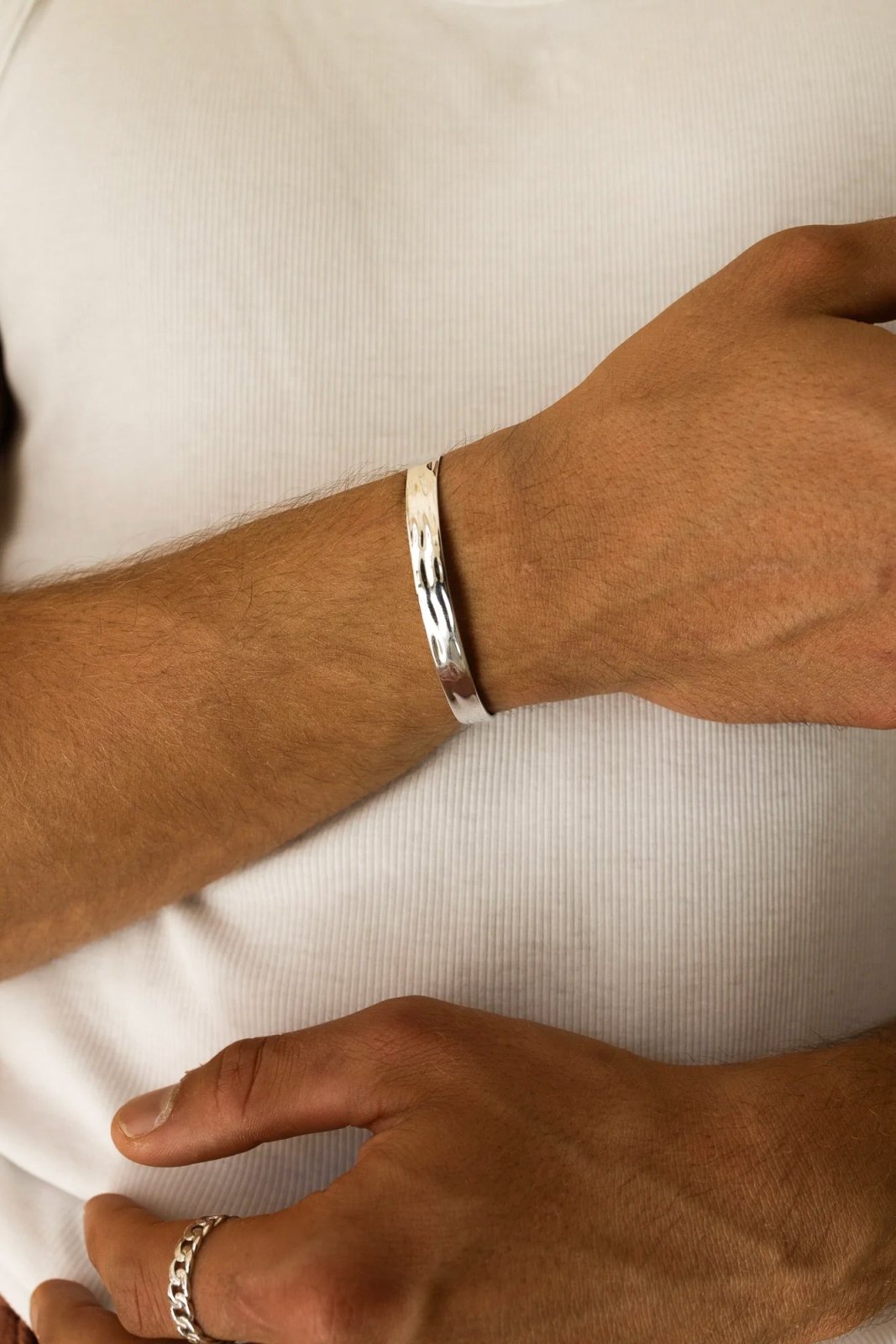 Hammered Bracelet — Silver