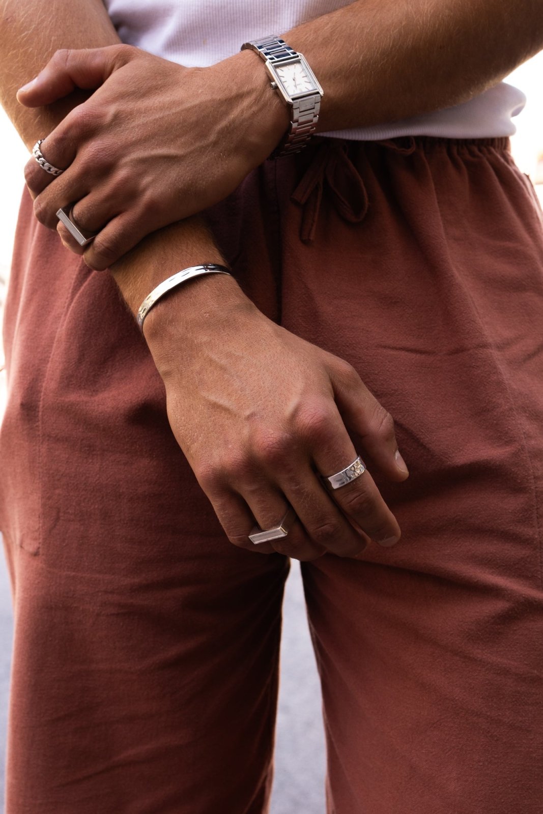 Hammered Bracelet — Silver