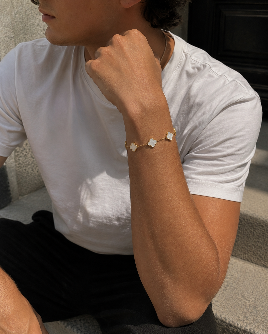 Quadrille Bracelet — White